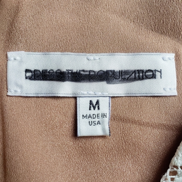 Dress the Population Vera Lace Midi Cocktail Dress Black and White Illusion M - Picture 11 of 13